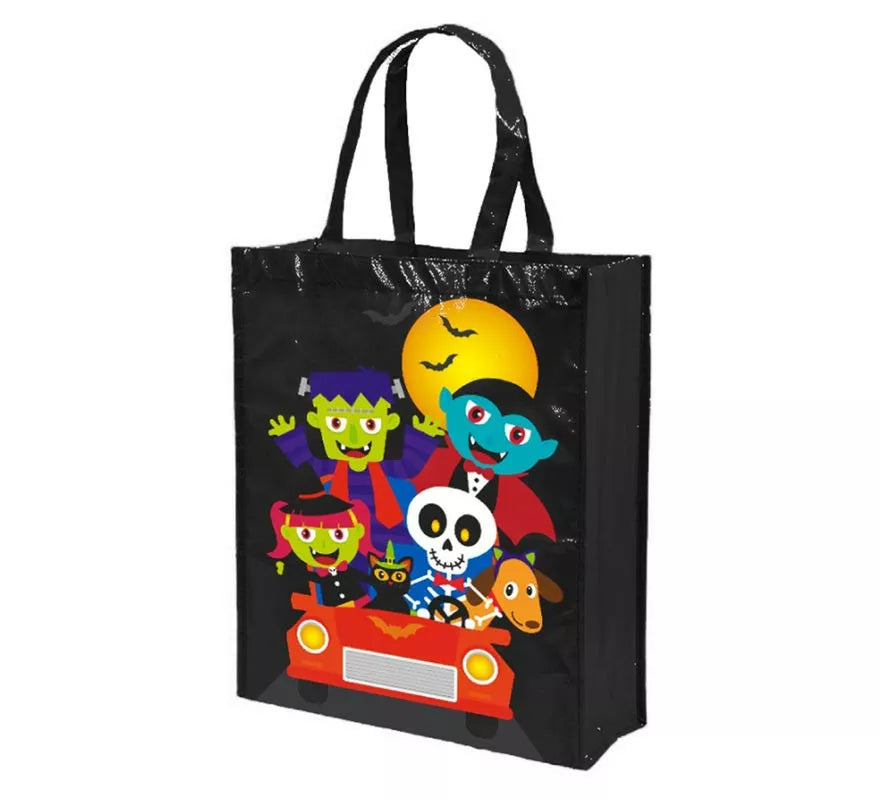 Translation missing: it.Bolsa Figuras Happy Halloween no tejida de tela de 40x30 cm