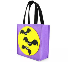 Borsa pipistrelli in feltro viola che misura 17,5x7,5x30 cm