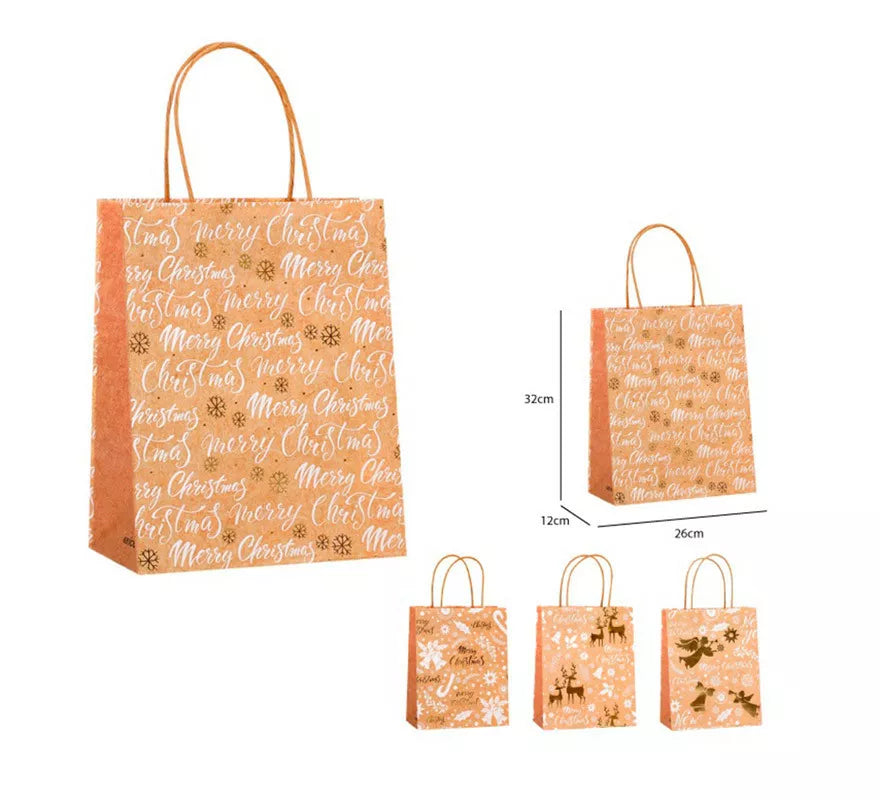 Translation missing: it.Bolsa Regalo Navidad Kraft de 26x32x12 cm en modelos surtidos