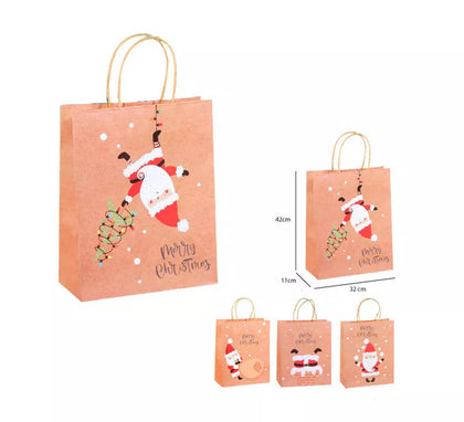 Bolsa Regalo Navidad Kraft de 32x42x11 cm en modelos surtidos
