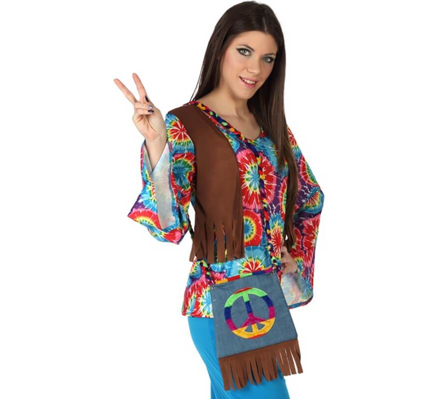 Translation missing: it.Bolso Hippie con Símbolo de la Paz con Flecos