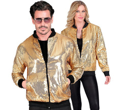 Bomber Fiesta color oro con paillettes per adulto