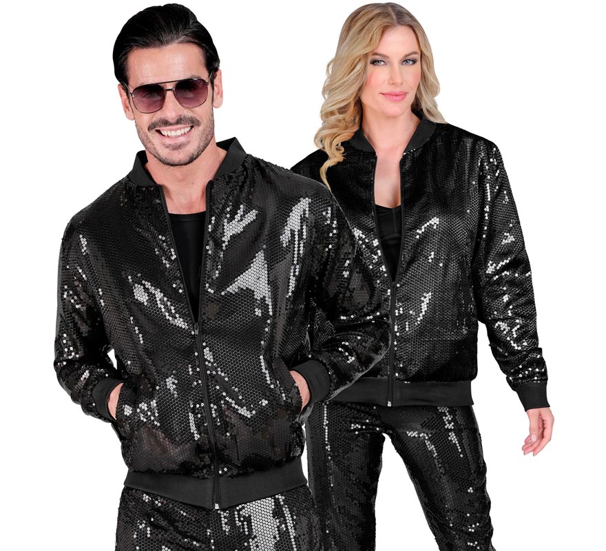 Translation missing: it.Bomber Fiesta negro con lentejuelas para adulto