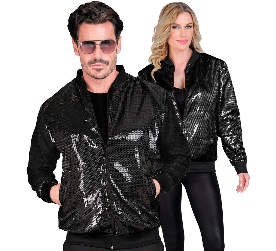Translation missing: it.Bomber Fiesta negro con lentejuelas para adulto