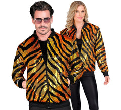 Bomber moda a righe dorate con paillettes per adulto