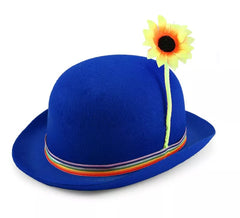 Bombetta da clown con girasole in vari colori per adulto