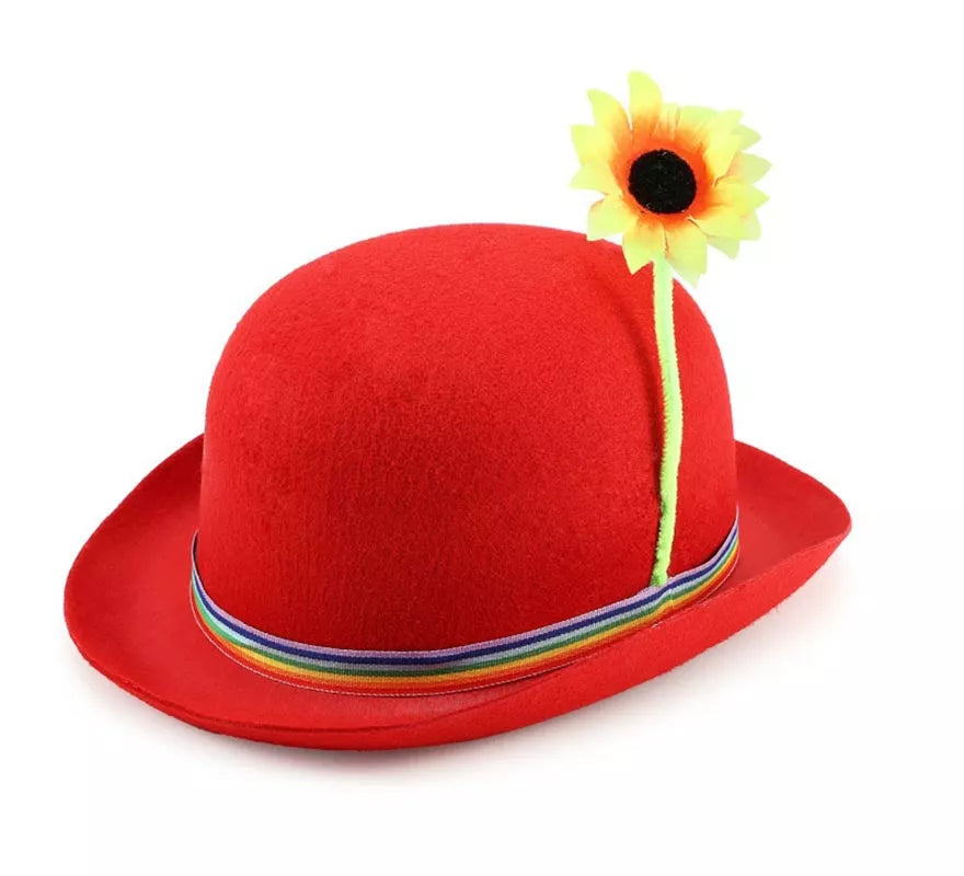 Translation missing: es.Bombín de Payaso con girasol en varios colores adulto
