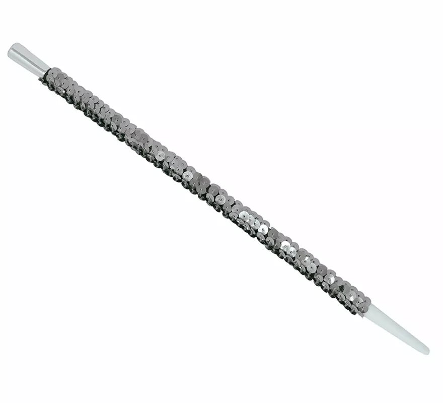 Boquilla Charleston con lentejuelas plateado de 30 cm
