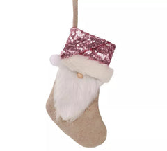 Stivaletto testa di Babbo Natale 23 cm