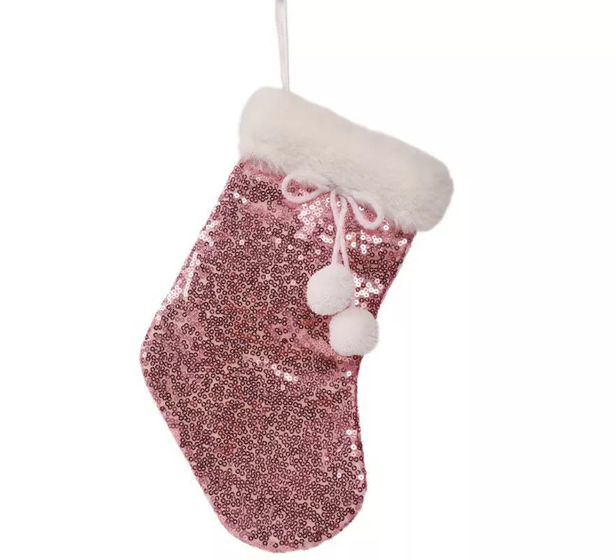 Translation missing: it.Bota de Noel con Lentejuelas Rosa de 28 cms