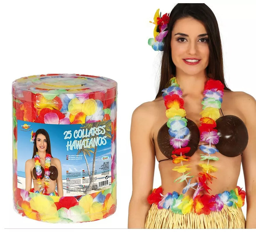 Translation missing: es.Bote de 25 Collares Hawaianos Multicolor