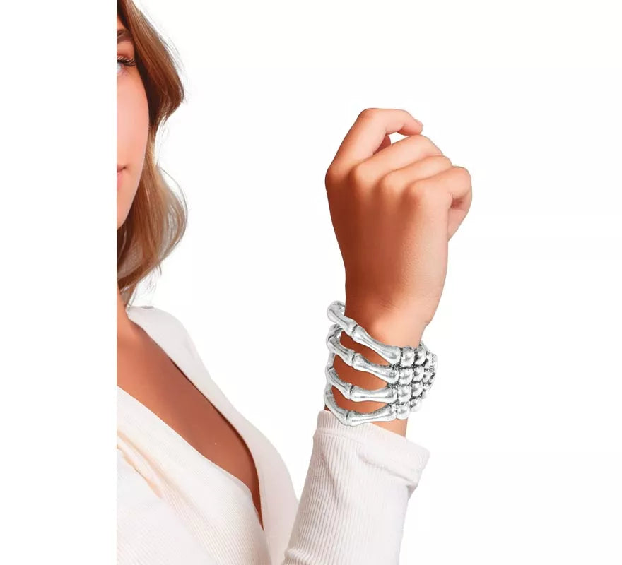 Translation missing: it.Brazalete Esqueleto Metálico de plata