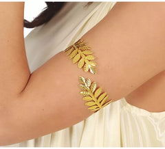 Bracciale romano metallico foglie d'oro