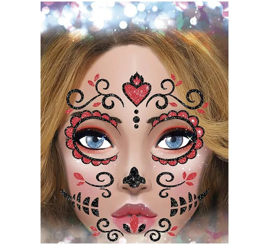 Translation missing: es.Brillantina Facial Catrina rojo de 20x20 cm