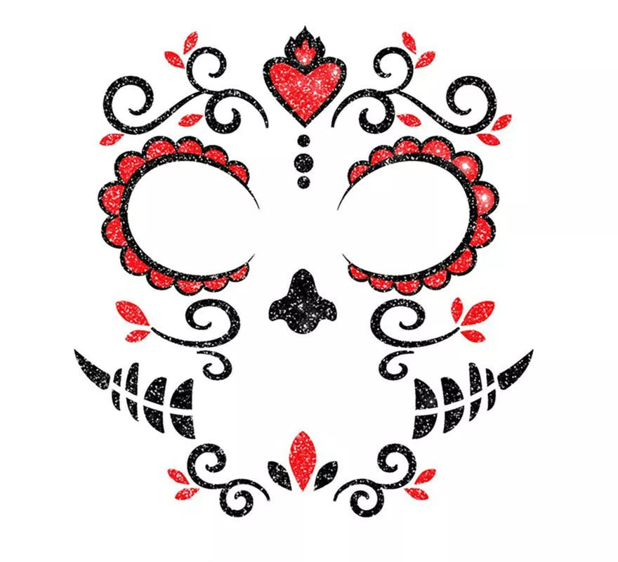 Translation missing: it.Brillantina Facial Catrina rojo de 20x20 cm