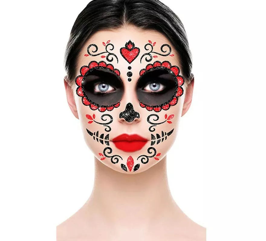 Translation missing: it.Brillantina Facial Catrina rojo de 20x20 cm