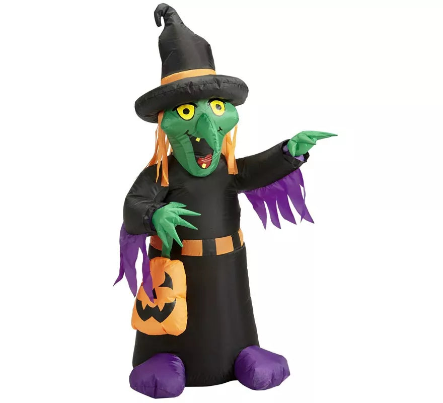 Translation missing: it.Bruja Auto Hinchable de Halloween con Iluminación de 122 cm