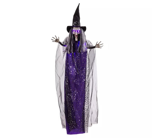 Bruja Colgante morada con Luz de 60x12x153 cm