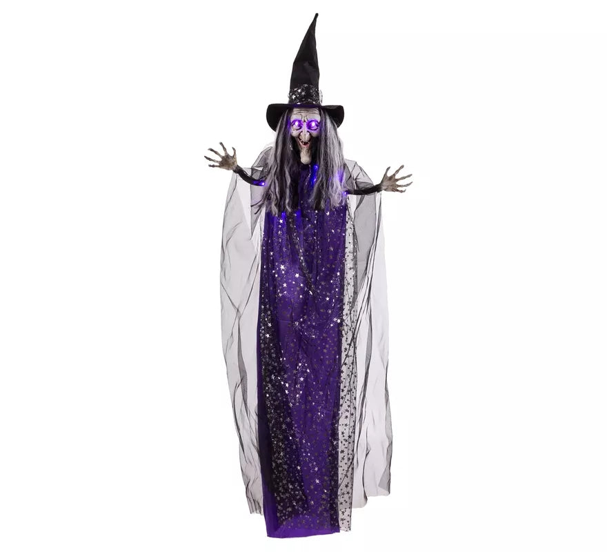Bruja Colgante morada con Luz de 60x12x153 cm