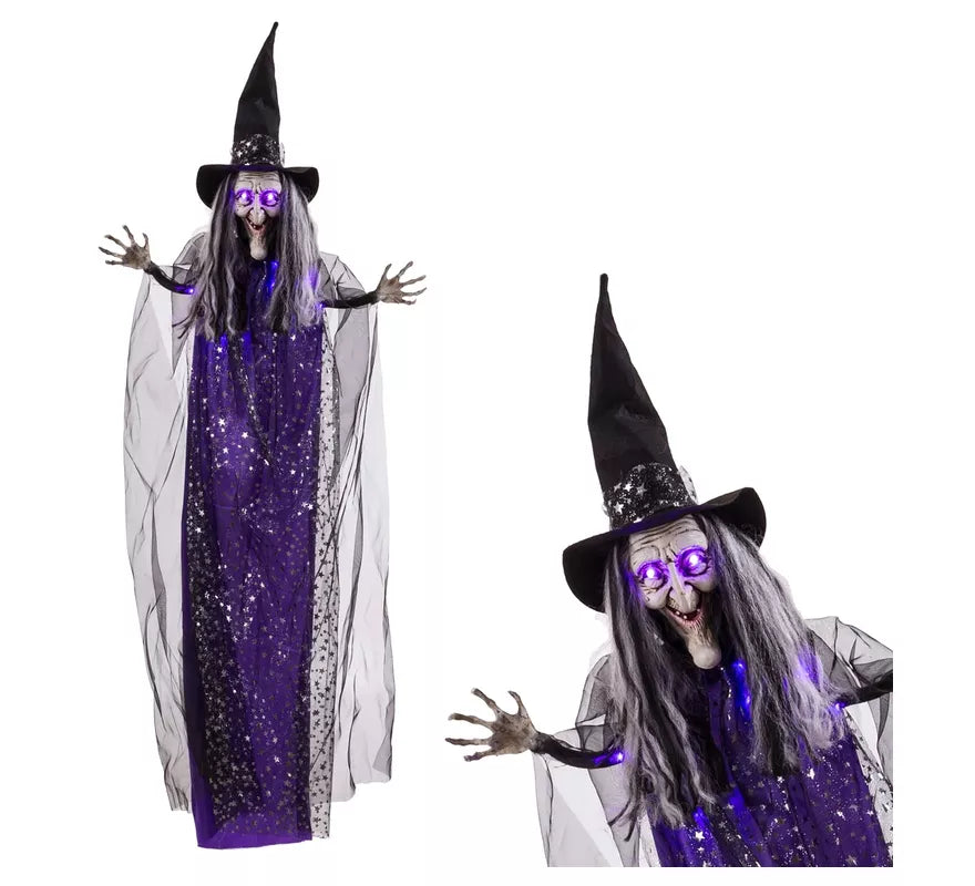 Bruja Colgante morada con Luz de 60x12x153 cm
