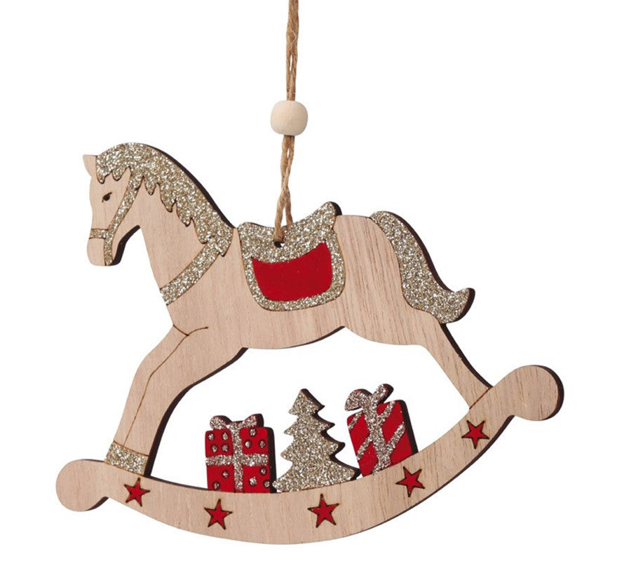 Translation missing: it.Caballito de Madera Colgante de 13 cms