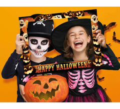 Scatola da 12 cornici nere per Photocall di Halloween 80x60 cm