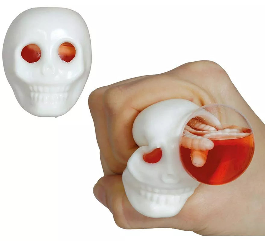 Translation missing: it.Caja de 12 Calaveras con Gusanos en el cerebro Elásticos 8 cm