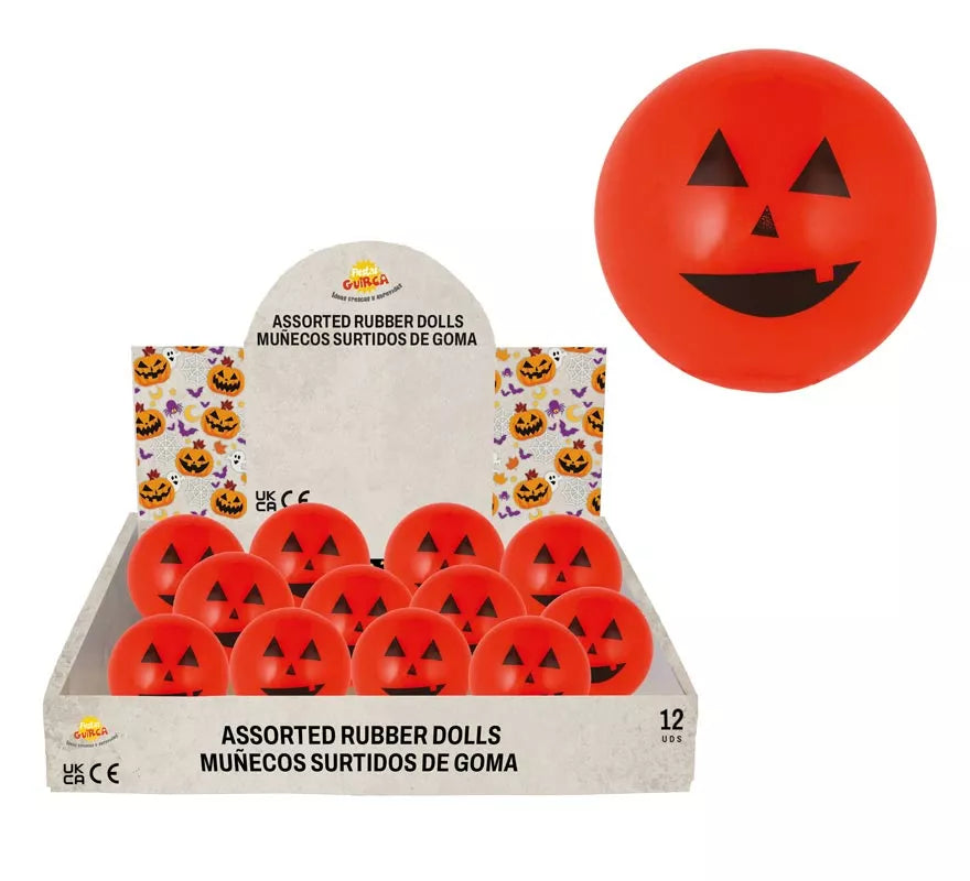 Caja de 12 Pelotas Saltarinas con Luz Calabazas de 5,5 cm