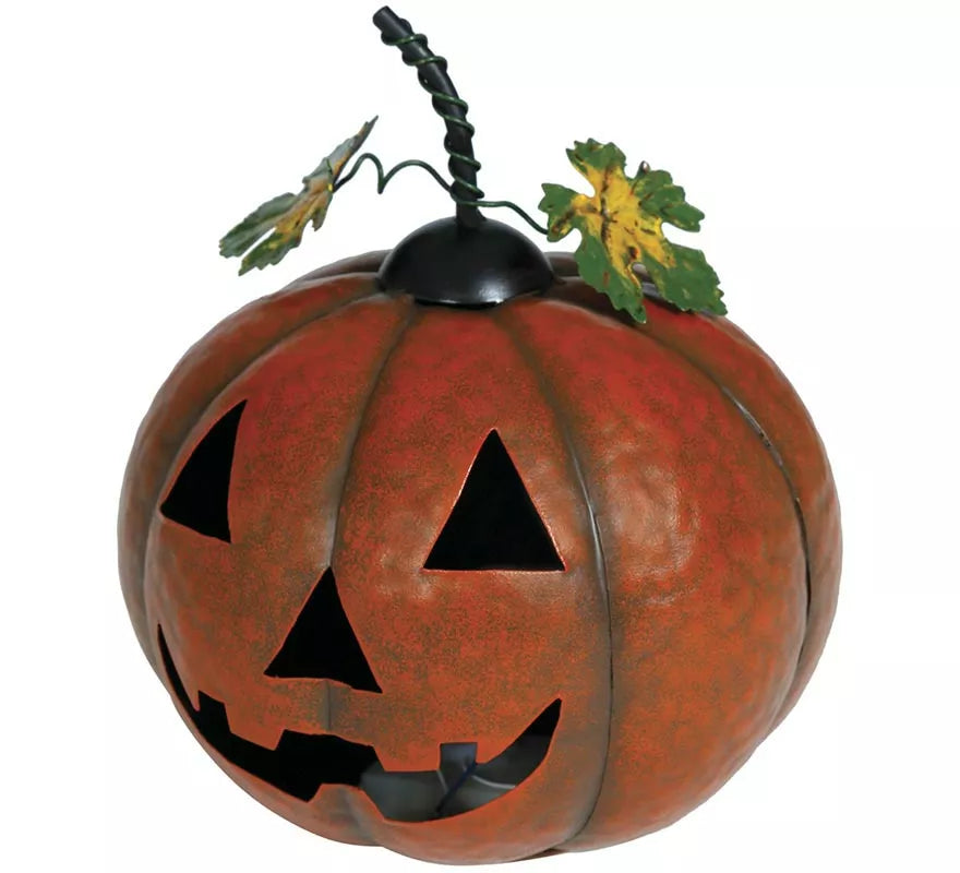Translation missing: it.Calabaza Metálica naranja con Luz 16 cm
