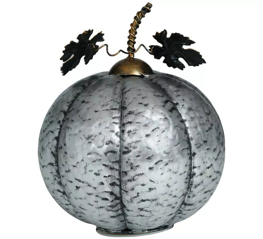 Translation missing: it.Calabaza Metálica plata con Luz 16 cm