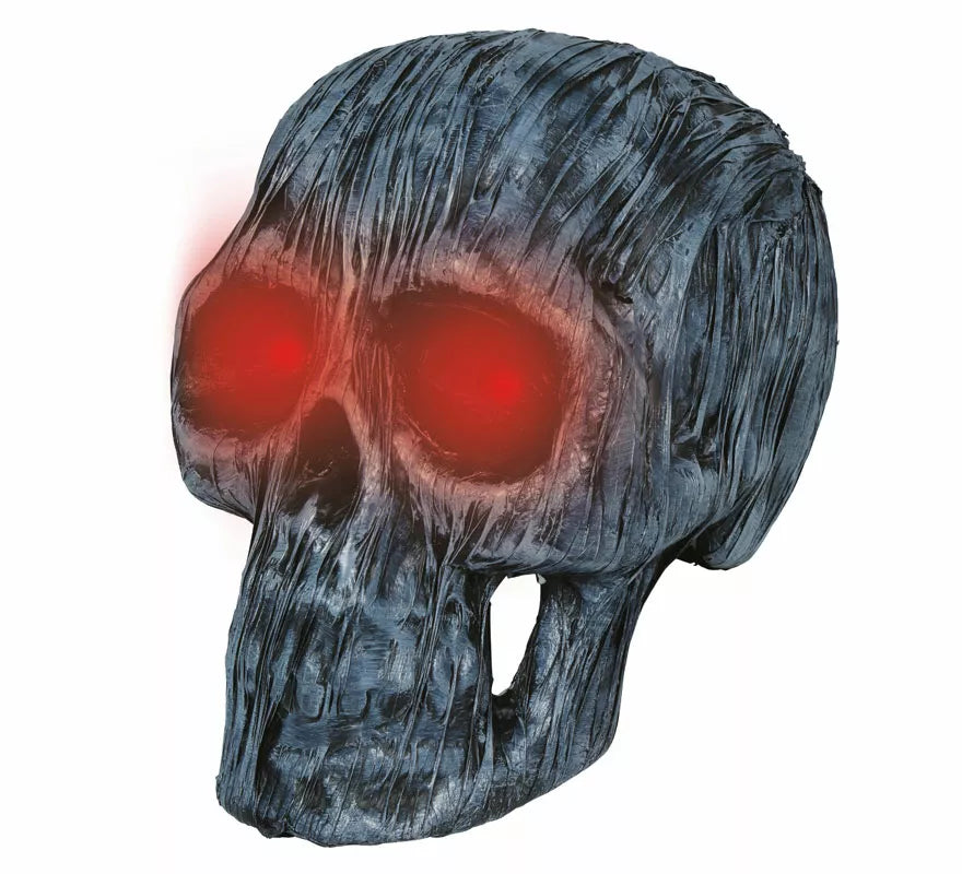 Calavera Fantasma Gris con Luz de 35 cm