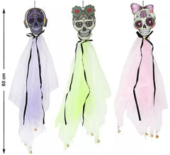 Calaveras colgantes de 60 cm en 3 modelos surtidos