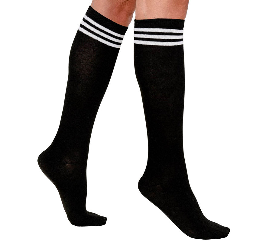 Translation missing: it.Calcetines Altos de Atletismo Negros para mujer