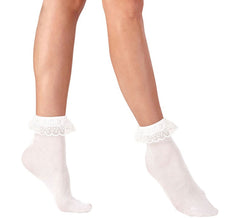 Calcetines blancos con Volante de Encaje de 70 DEN