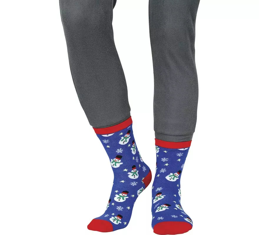 Translation missing: it.Calcetines Navideños Muñeco de Nieve azul en números del 22 al 48