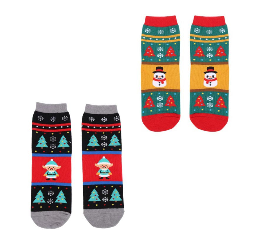 Translation missing: it.Calcetines Navideños Muñeco de nieve y Elfo Talla 28-35 en modelos surtidos infantil