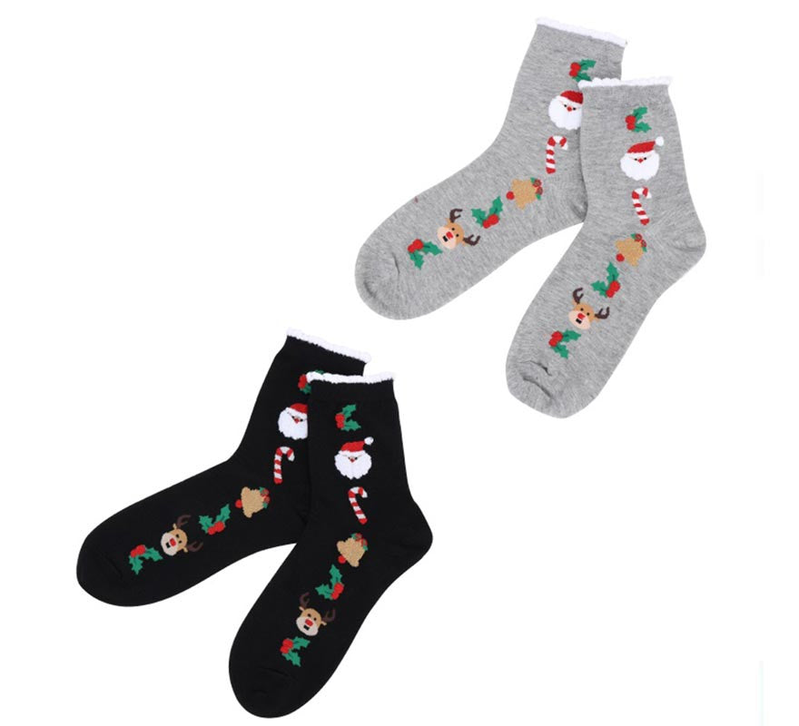 Translation missing: it.Calcetines Navideños Papá Noel oscuros en colores surtidos adulto