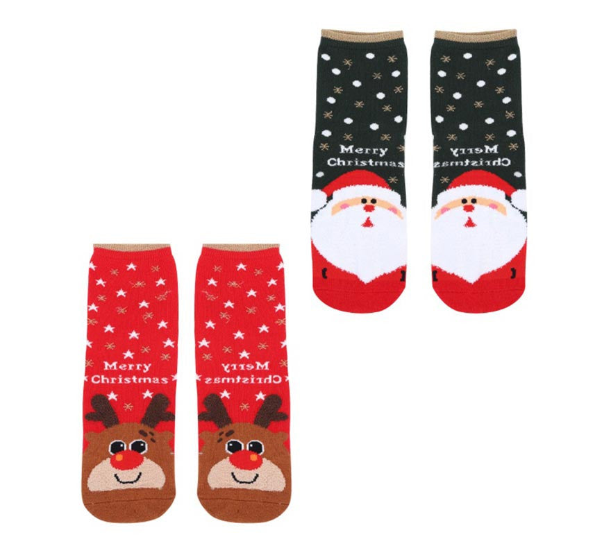 Translation missing: it.Calcetines Navideños Reno y Papá Noel Talla 28-35 en modelos surtidos infantil