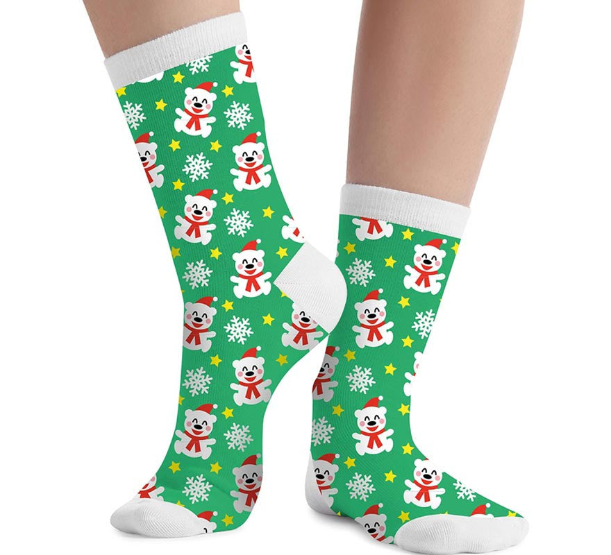 Translation missing: es.Calcetines Navideños verdes en números del 22 al 48