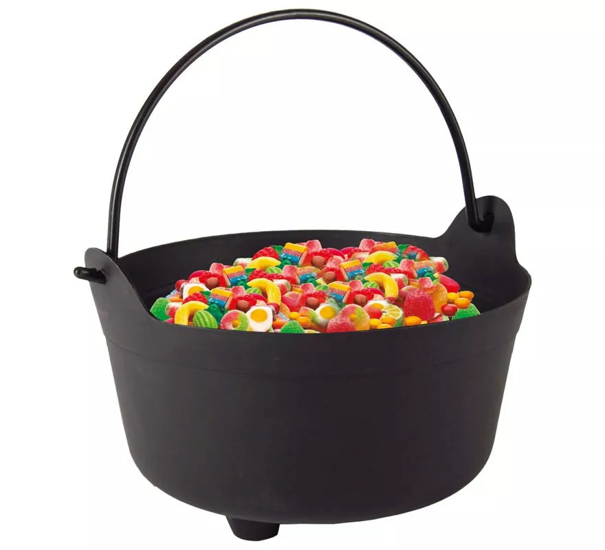 Caldera negra 24 cm para decoración de Halloween