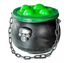 Calderone simulato della pozione verde della strega 20x17x36 cm