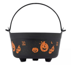 Calderone nero delle streghe zucche felici 54x28x36 cm