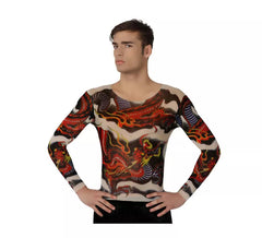 Camicia con tatuaggio drago