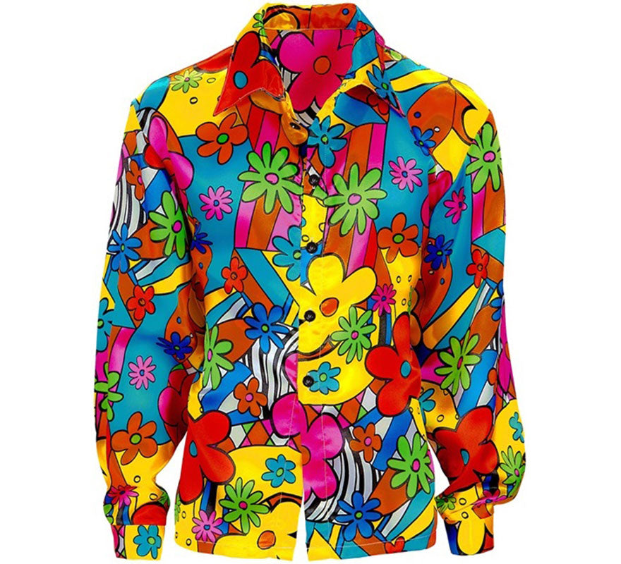 Translation missing: it.Camisa de Hippie de los Años 60 con Flores para hombre