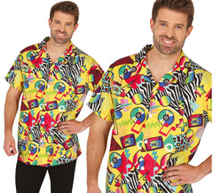 Camicia anni '80 multicolore per adulti