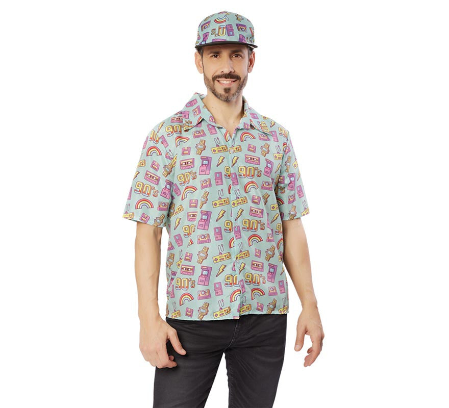 Translation missing: es.Camisa de los Años 90 azul para hombre