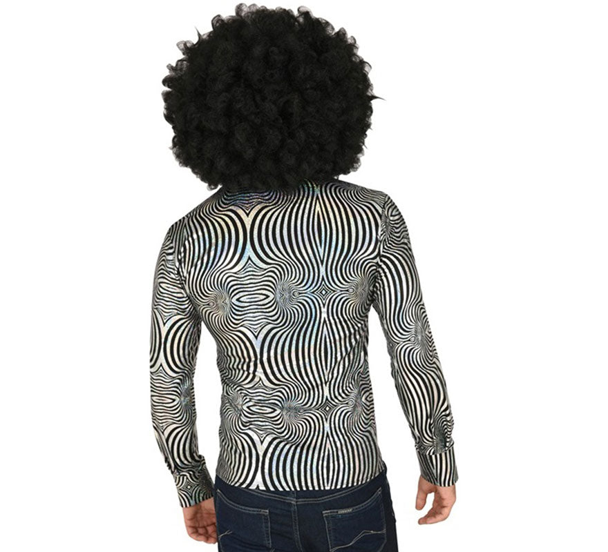 Camisa Disco Años 70 cebra para hombre