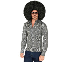 Camicia da uomo con stampa zebra anni '70