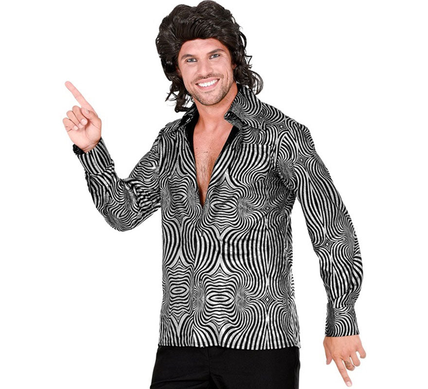 Translation missing: it.Camisa Disco Años 70 cebra para hombre