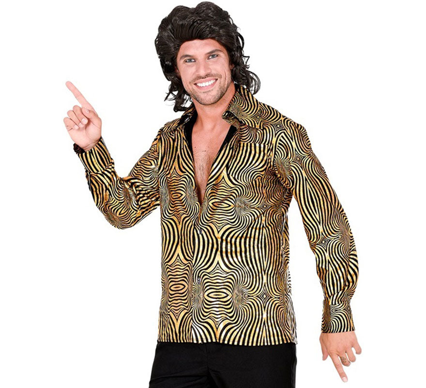 Translation missing: it.Camisa Disco Años 70 dorada para hombre